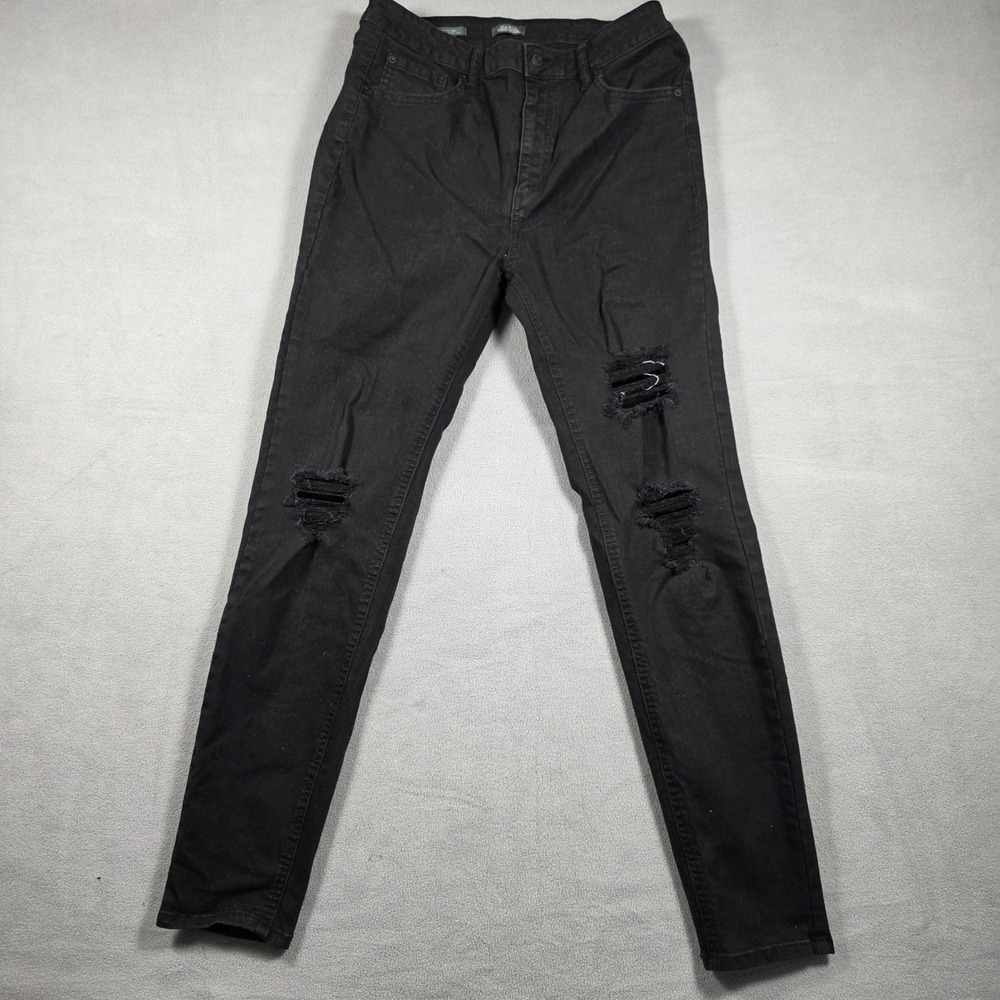 Wild Fable Jeans Women Size 12 Black Skinny Highest Rise Distressed